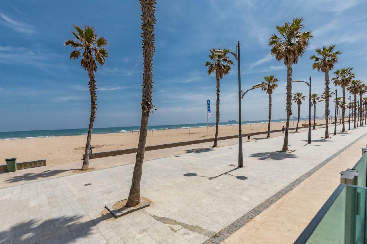 Luxury Beach Front Apartment With Pool Valencia Ngoại thất bức ảnh